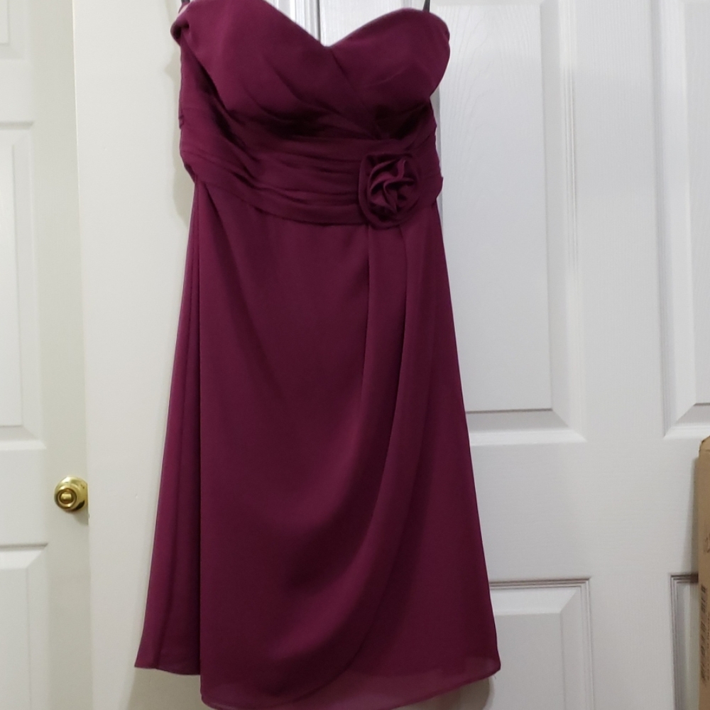 Bill levkoff strapless purple dress size 10